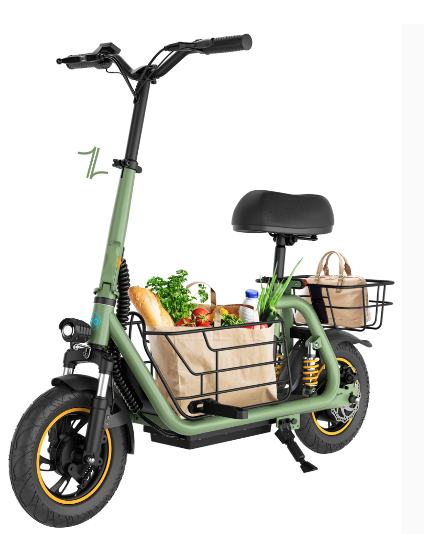 Gyroor C1 Pro 800W Scooter–Dual Baskets for Cargo & Pets
